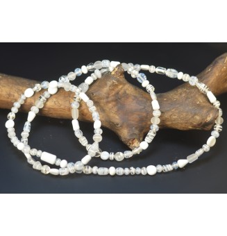 Sautoir d’Exception Blanc – Collier Long En Verre Filé Artisanale – 110 cm