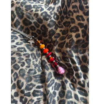 Collier "Éclat de Joie" – Création multicolore  en Verre Filé – Pendentif 7 Perles Artisanales
