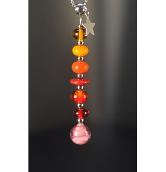 Collier "Éclat de Joie" – Création multicolore  en Verre Filé – Pendentif 7 Perles Artisanales