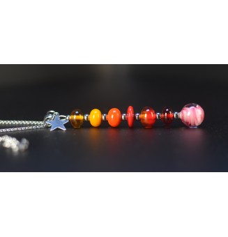 Collier "Éclat de Joie" – Création multicolore  en Verre Filé – Pendentif 7 Perles Artisanales