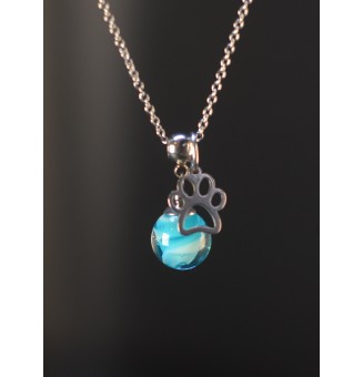 Collier court bleu 2 TONS – Perle de verre artisanale