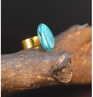 Bague cabochon bleu CLAIR 2...