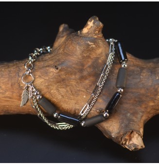 Bracelet multi-rangs noir...