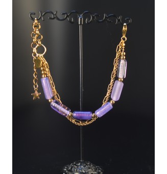 Bracelet multi-rangs violet...