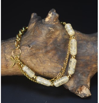 Bracelet multi-rangs ivoire...