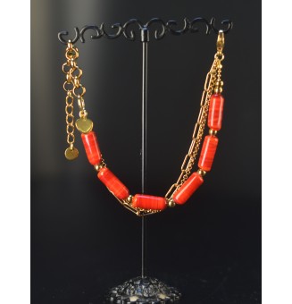 Bracelet multi-rangs doré –...