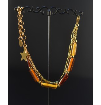Bracelet multi-rangs ambré...