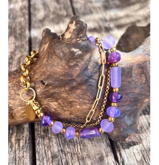 Bracelet Multirangs Doré &...