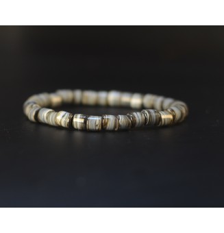 Bracelet élastique en perles de verre filé couleur pierre – Modèle mixte à l'esprit masculin