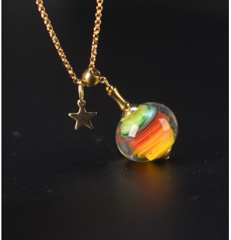 Collier long multicolore en...