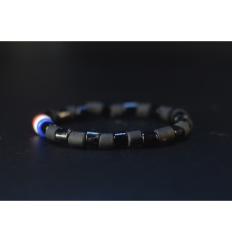 Bracelet élastique tricolore en verre filé – Création artisanale française