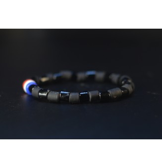 Bracelet élastique tricolore en verre filé – Création artisanale française