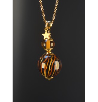 Collier long doré & perle...