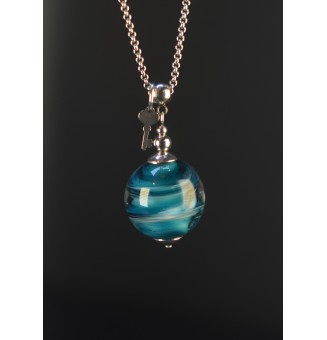 Collier long bleu pétrole...