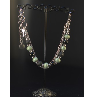 Bracelet multirangs kaki et...