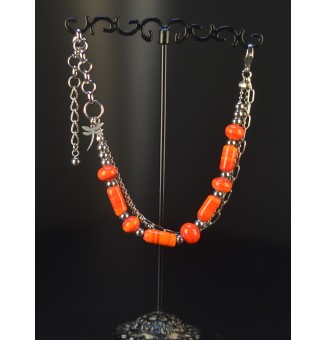 Bracelet multirangs orange...