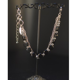 Bracelet multirangs noir en...