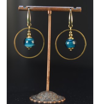 Boucles d’oreilles bleu...