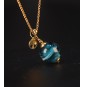 Collier long bleu pétrole...
