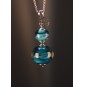 Collier long bleu pétrole...
