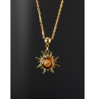 Collier Soleil ambré en...
