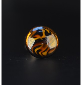 Bague cabochon léopard en verre filé – Acier inoxydable réglable