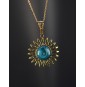 Collier Soleil bleu pétrole...