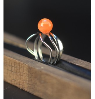 Bague abricot triple anneau...