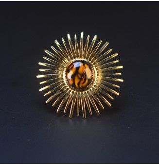 Bague Soleil dorée avec...