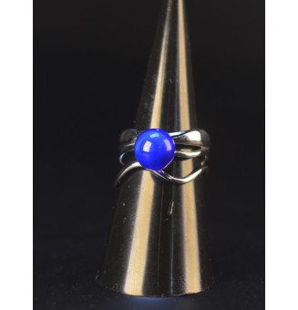 Bague bleu intense triple...