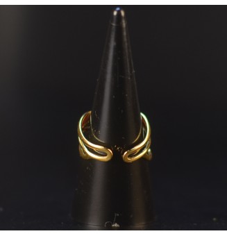 Bague rose triple anneau en verre filé – Acier inoxydable doré