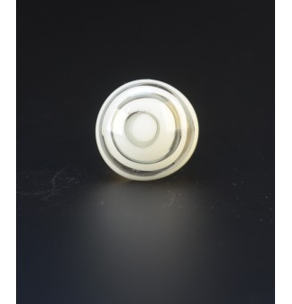 Bague blanche en verre filé au chalumeau – Acier inoxydable