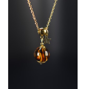 Collier court “LEOPARD” en...