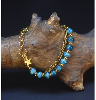 Bracelet multirangs bleu...
