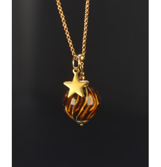Collier long doré & perle...