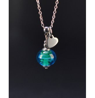 Collier court BLEU/VERT en...