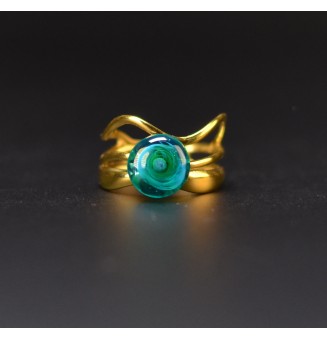 Bague vert bleu triple...