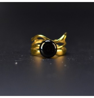 Bague noire triple anneau...