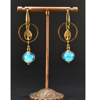 Boucles d’oreilles bleu...