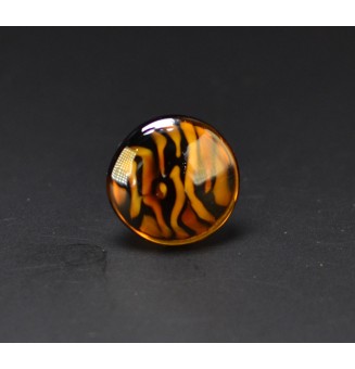 Bague Léopard en verre filé...