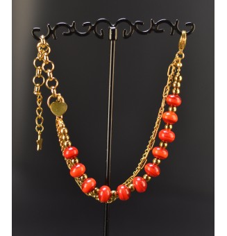 Bracelet multirangs rouge...