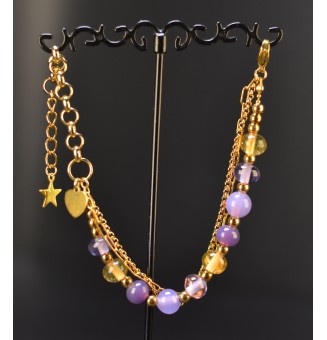 Bracelet multirangs violet,...