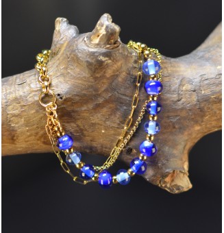 Bracelet multi-rangs BLEU...
