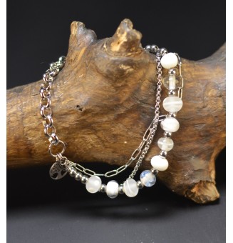 Bracelet multirangs blanc...