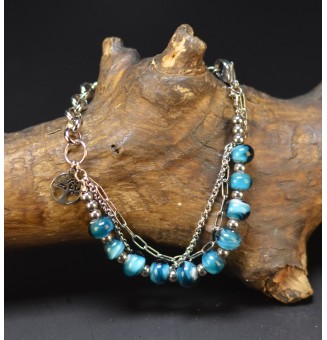 Bracelet multirangs bleu...