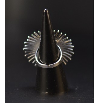 Bague Soleil argentée avec cabochon Léopard en verre filé – Réglable - acier inoxydable