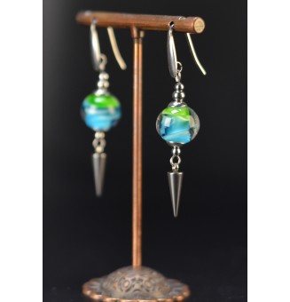 Boucles d’oreilles bleu...