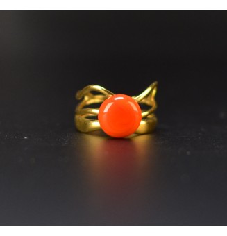 Bague orange triple anneau...