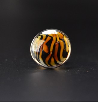 Bague Léopard en verre filé...
