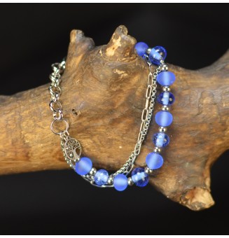 Bracelet multirangs bleu en...